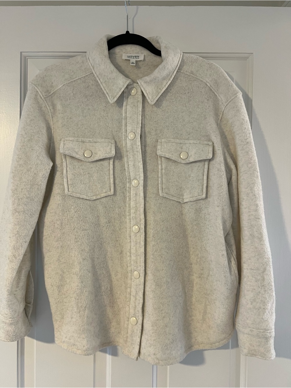 Haven Oversized Cream Button-Front Shacket